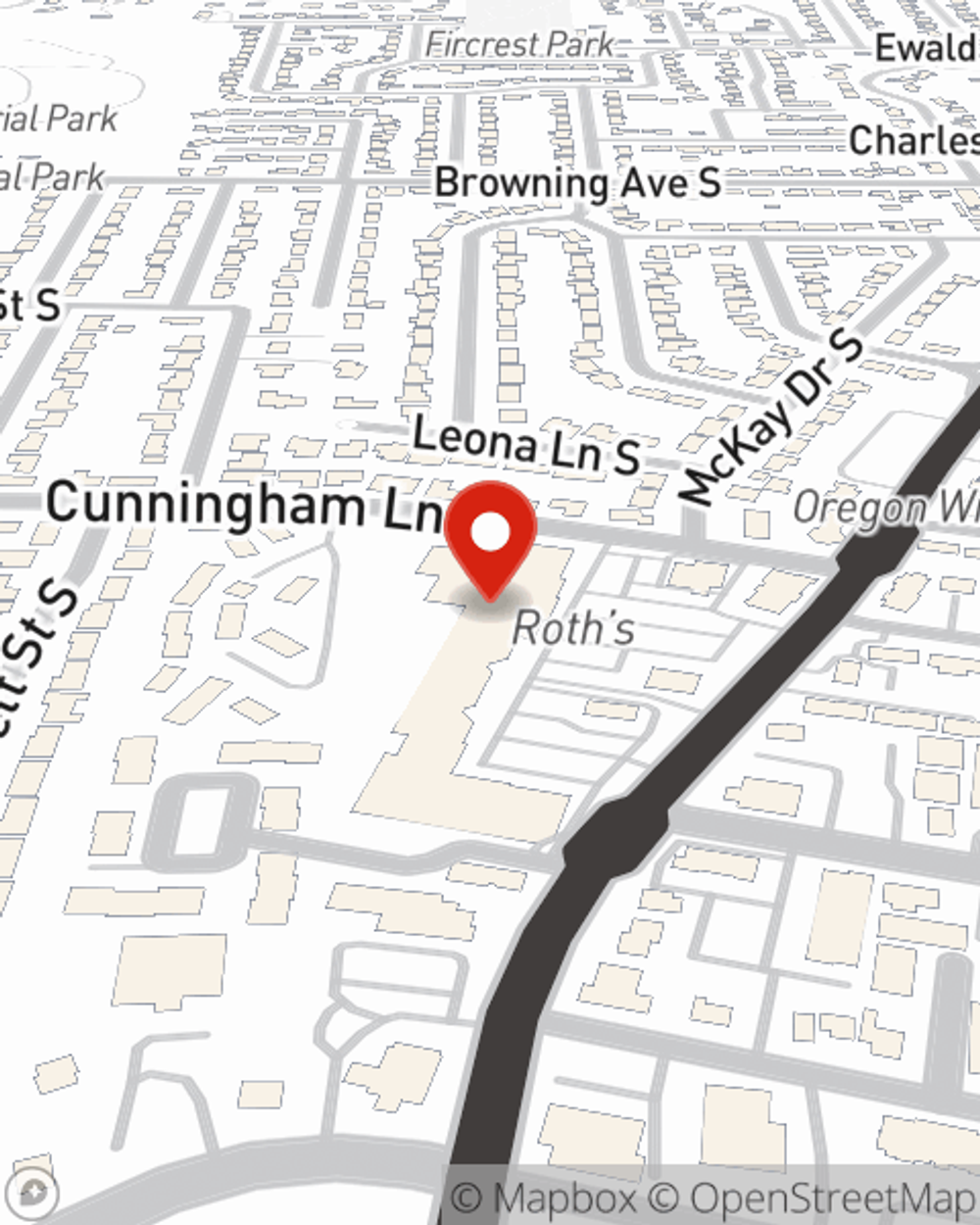 Map showing State Farm Agent Cara Rasmussen's office at 4555 Liberty Road S Suite 330, Salem, OR
