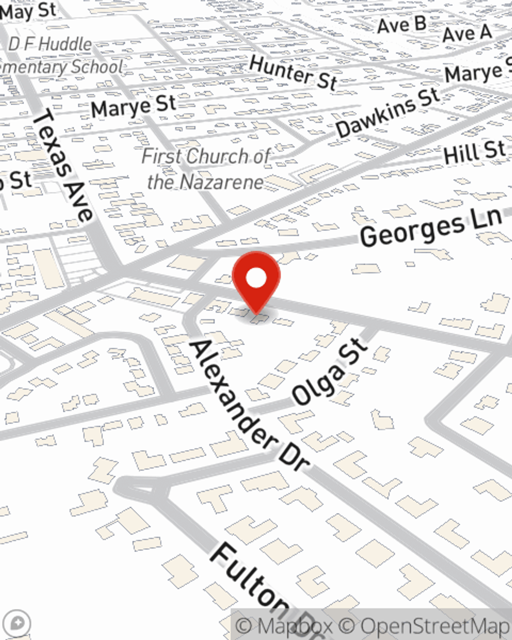 Map showing State Farm Agent Brian Thomson's office at 1512 Texas Avenue, Alexandria, LA