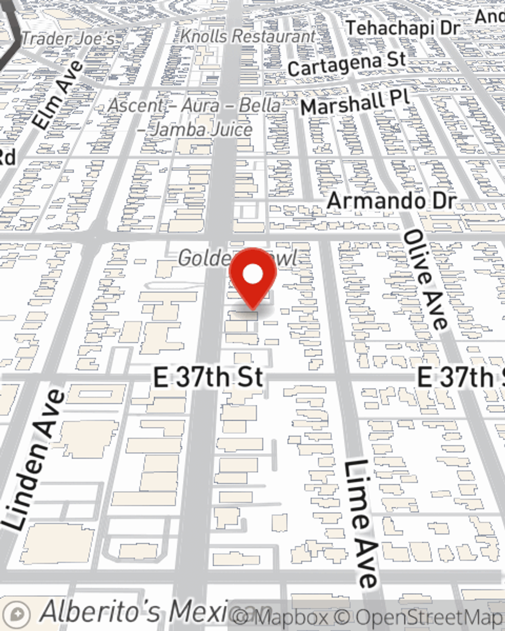 Map showing State Farm Agent's office