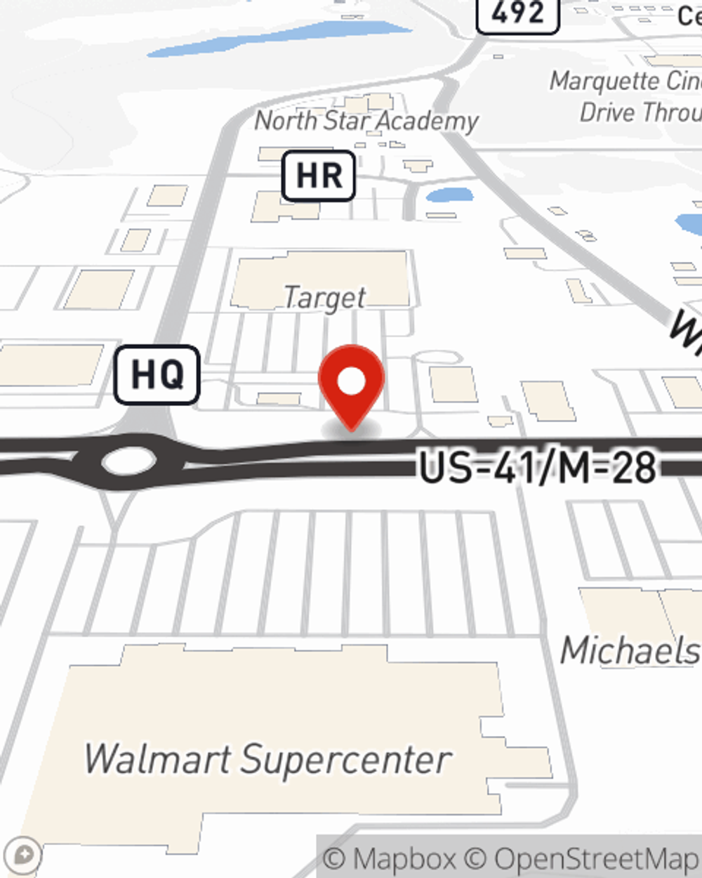 Map showing State Farm Agent Jill Leonard's office at 3226B US 41 W Marquette, MI