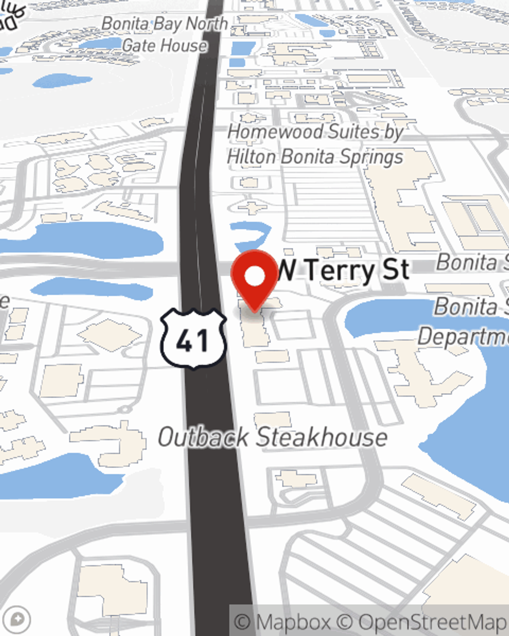 Map showing State Farm Agent Steve Williams's office at 27180 Bay Landing Drive Suite 6, Bonita Springs, FL