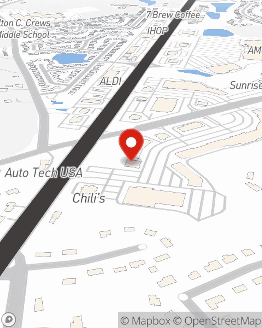 Map showing State Farm Agent BriJette Ortiz's office at 1350 Scenic Highway Suite 266 Snellville, GA