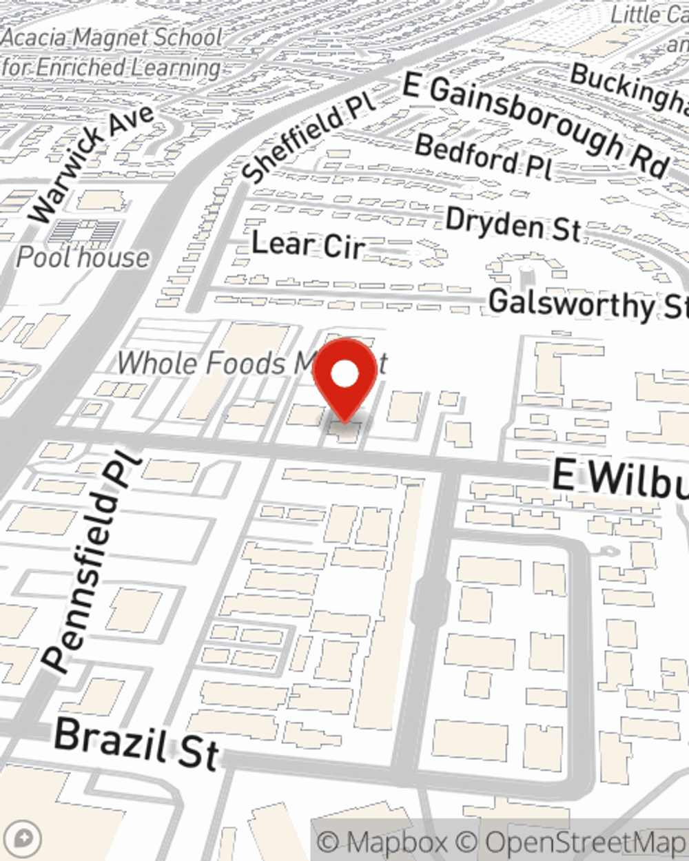 Map showing State Farm Agent's office