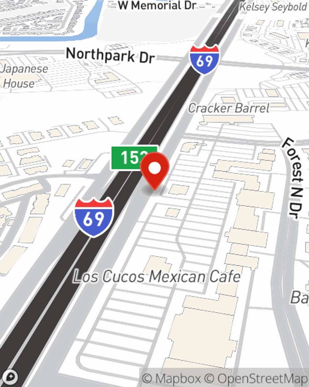 Map showing State Farm Agent Brian Burklow's office at 23902 Highway 59 North, Kingwood, TX