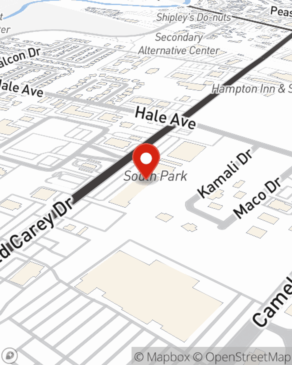 Map showing State Farm Agent's office