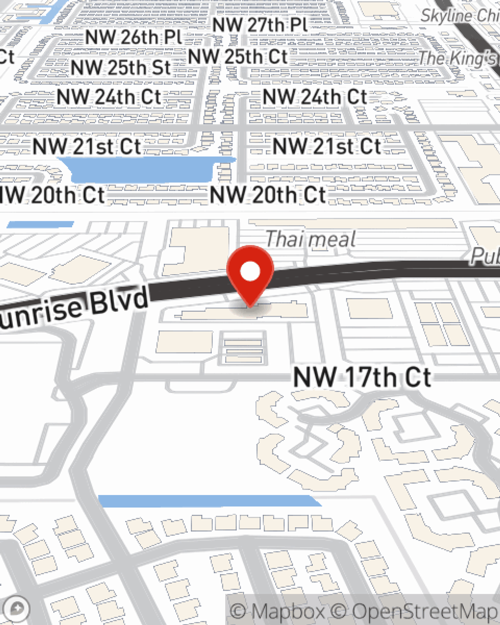 Map showing State Farm Agent Camilo Arbelaez's office at 8320 W Sunrise Blvd Suite 107, Plantation, FL