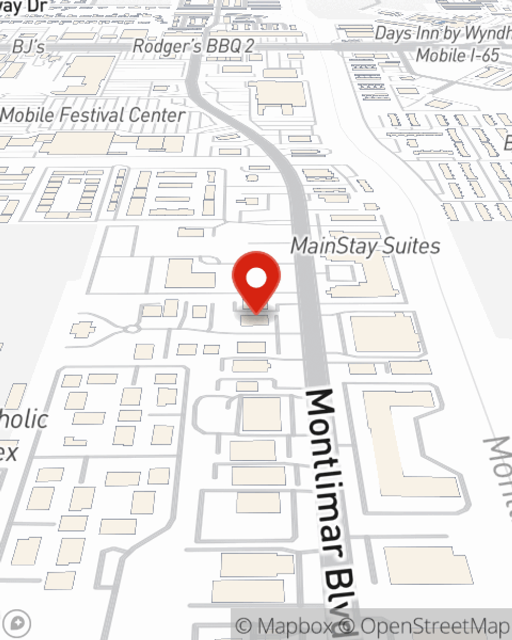 Map showing State Farm Agent's office