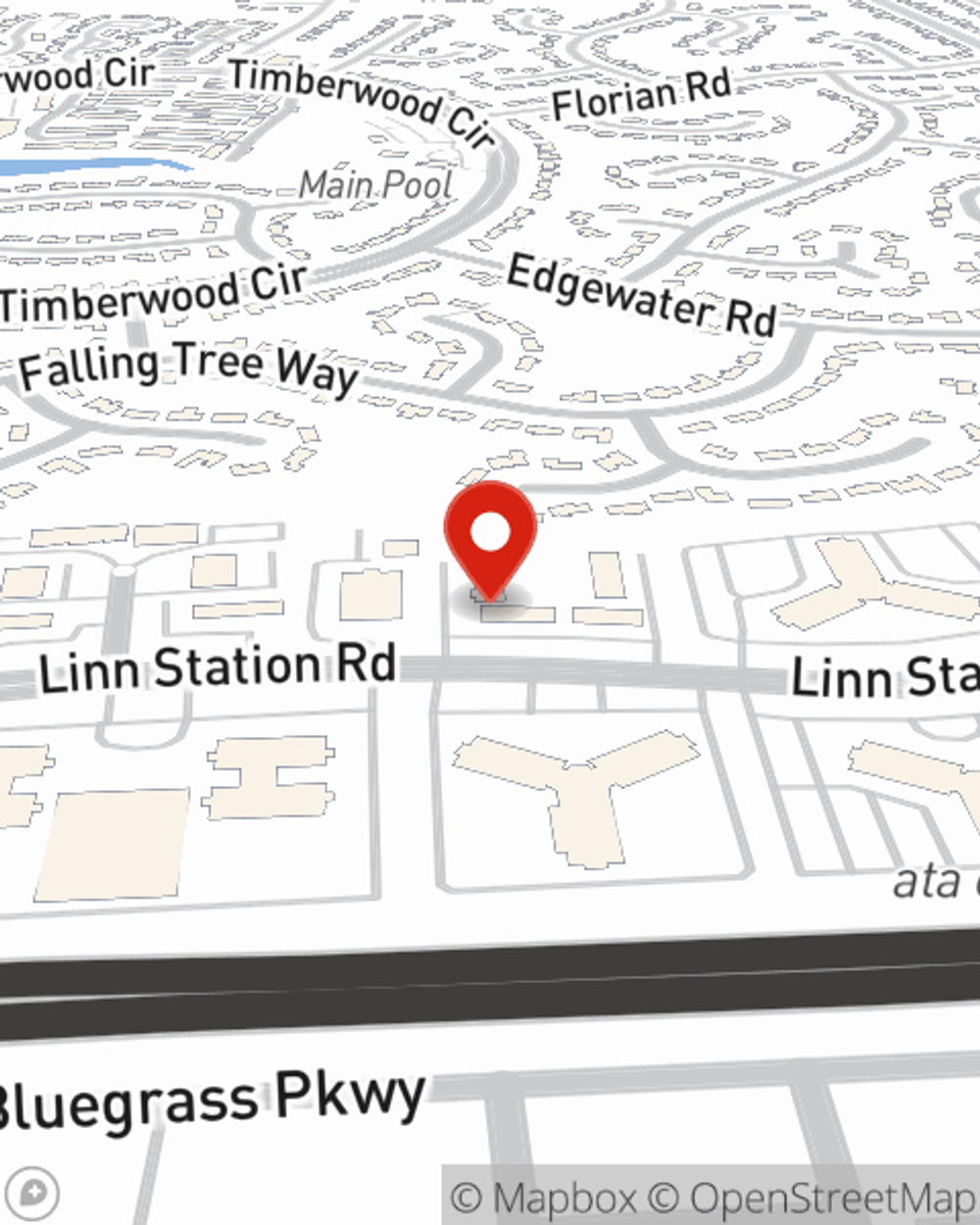 Map showing State Farm Agent Jeff Kleier's office at 10333 Linn Station Road, Louisville, KY