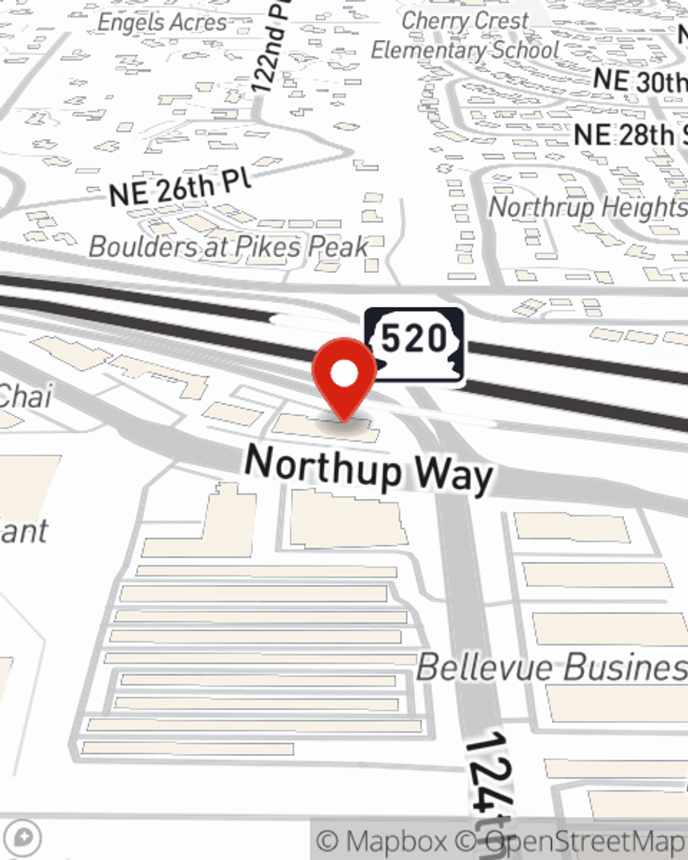 Map showing State Farm Agent Katie Kelly's office at 12356 Northrup Way Suite 104a Bellevue, WA