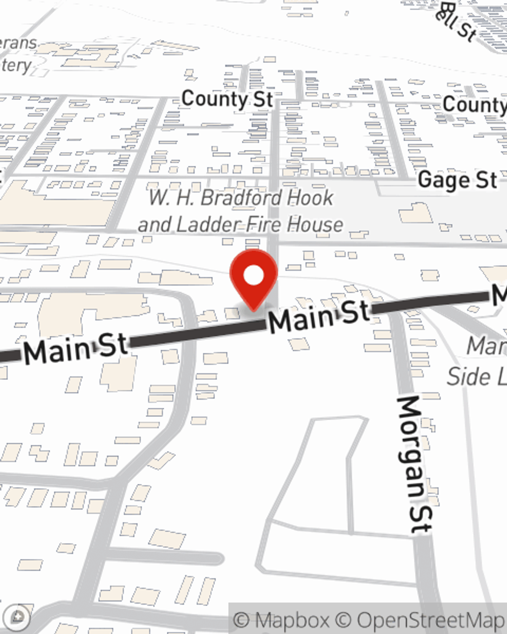 Map showing State Farm Agent's office