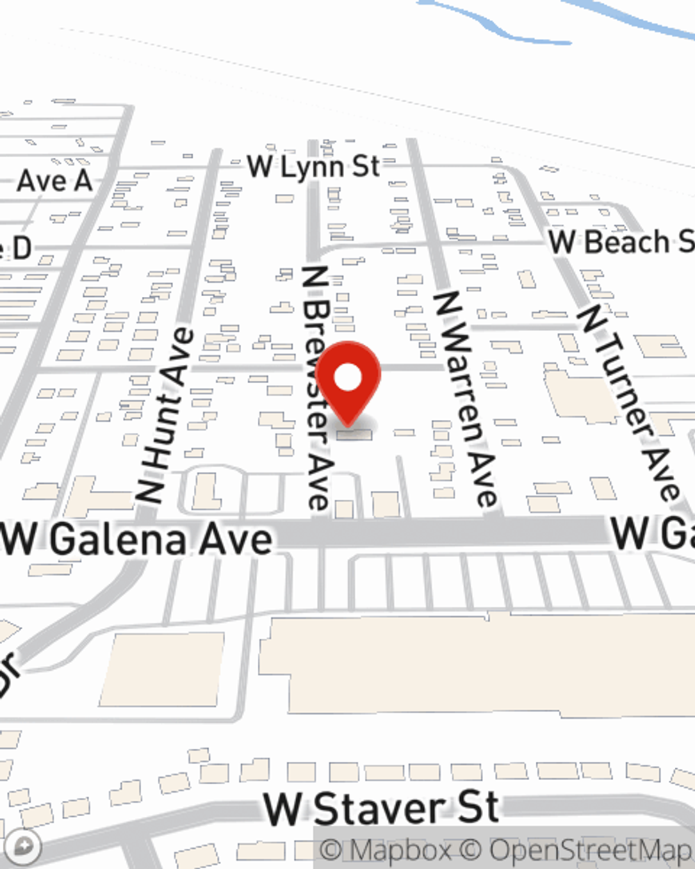 Map showing State Farm Agent Taylor Maciaszek's office at 523 N Brewster Avenue Freeport, IL