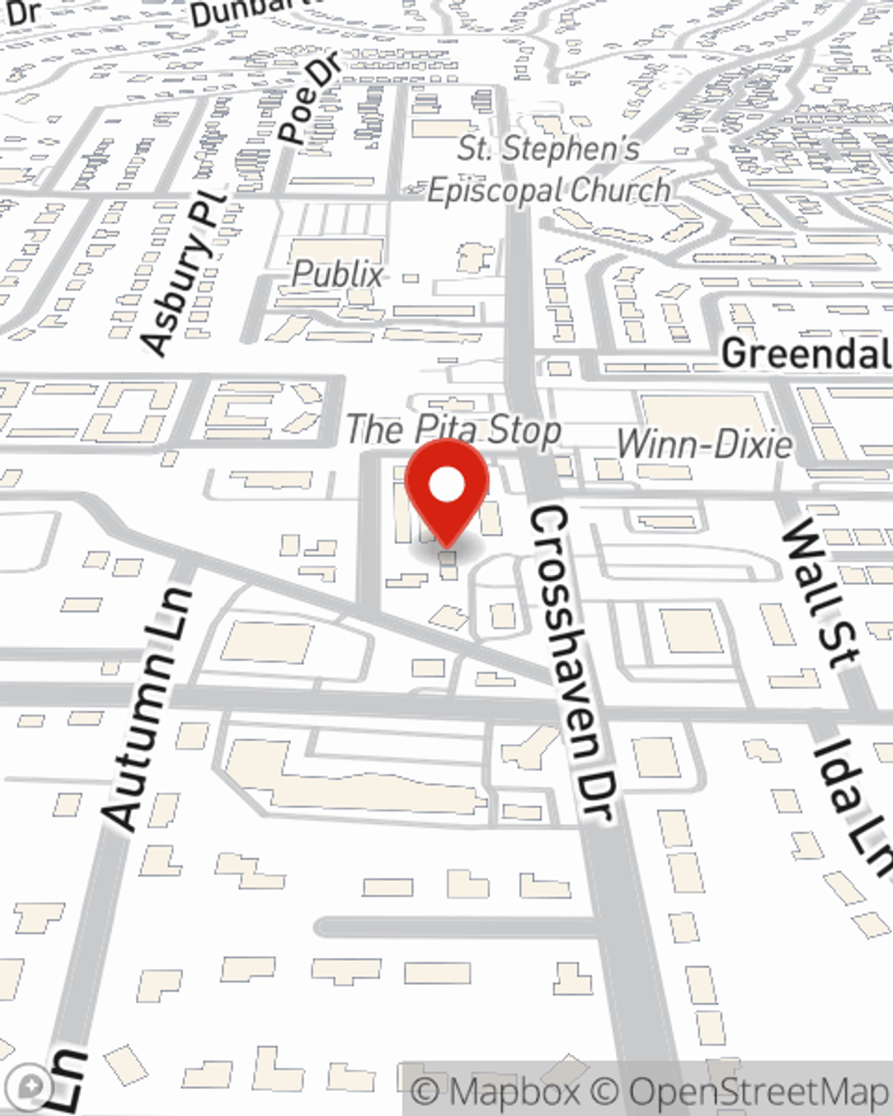 Map showing State Farm Agent Jud Bennett's office at 3945 Cypress Drive, Vestavia Hills, AL