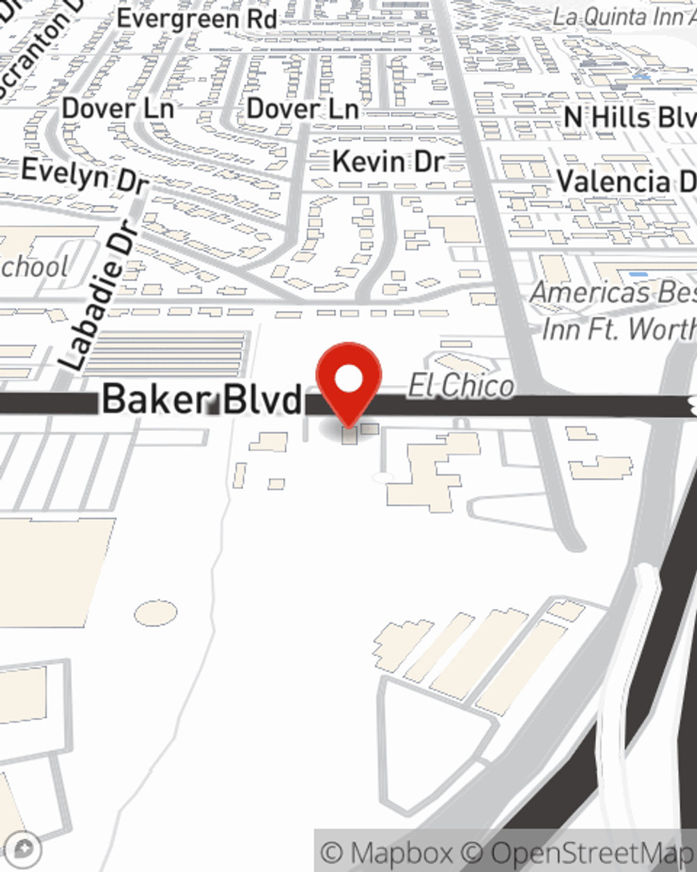 Map showing State Farm Agent Alejandra Palomera's office at 981 Melbourne Rd, Hurst, TX