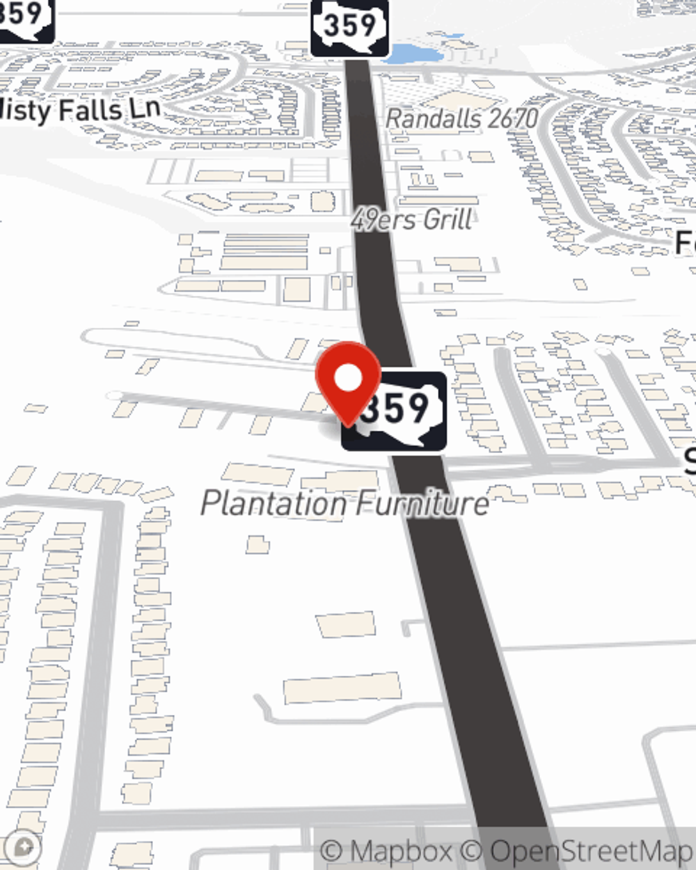 Map showing State Farm Agent Leland Brunswick II's office at 1305 Fm 359 Road, Richmond, TX