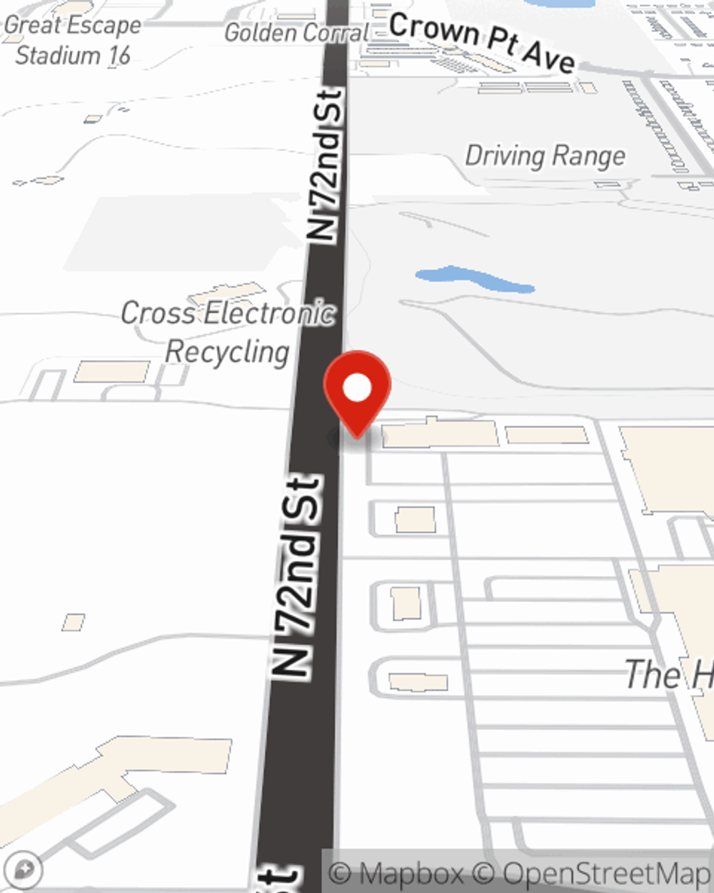 Map showing State Farm Agent Matt Rowe's office at 4845 N 72nd Street, Omaha, NE