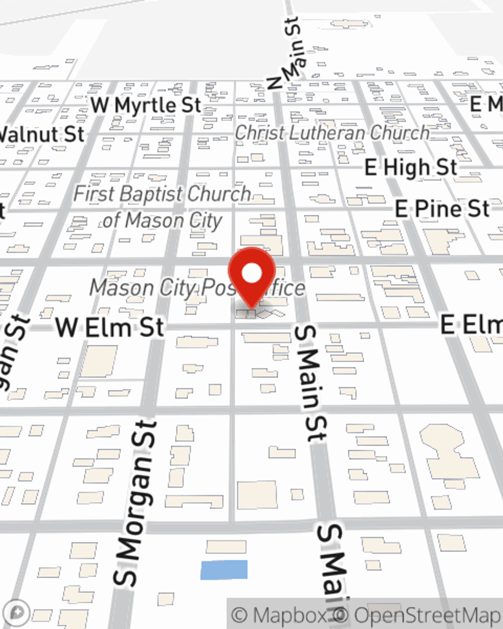 Map showing State Farm Agent's office