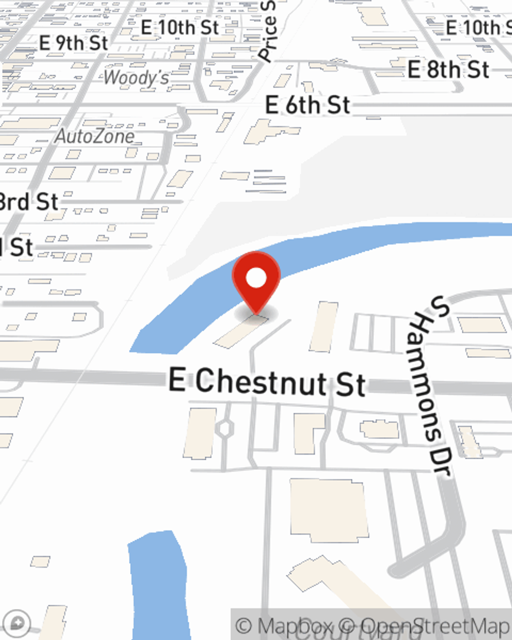 Map showing State Farm Agent Heath Welch's office at 318 E Chestnut Street, Junction City, KS