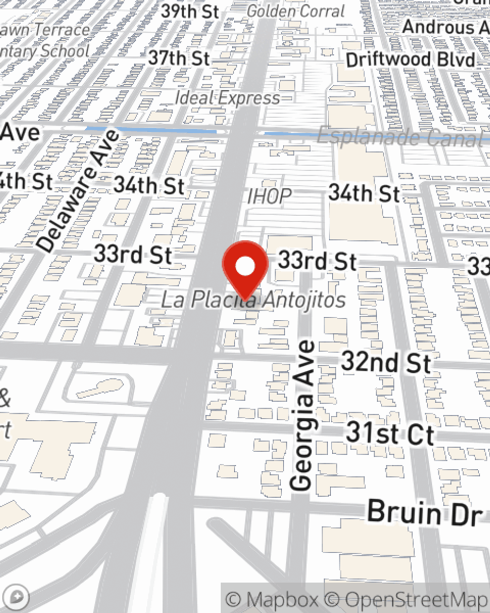 Map showing State Farm Agent Troy Mathews's office at 3220 Williams Blvd, Kenner, LA