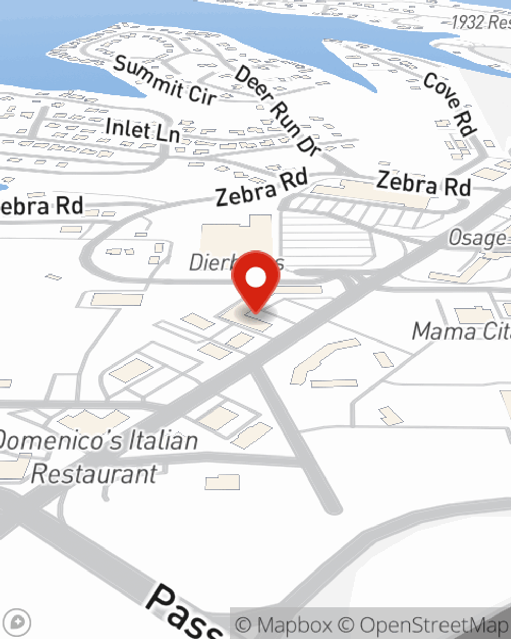 Map showing State Farm Agent Mike Heitman's office at 4681 Osage Beach Parkway, Suite 14, Kings Plaza, Osage Beach, MO