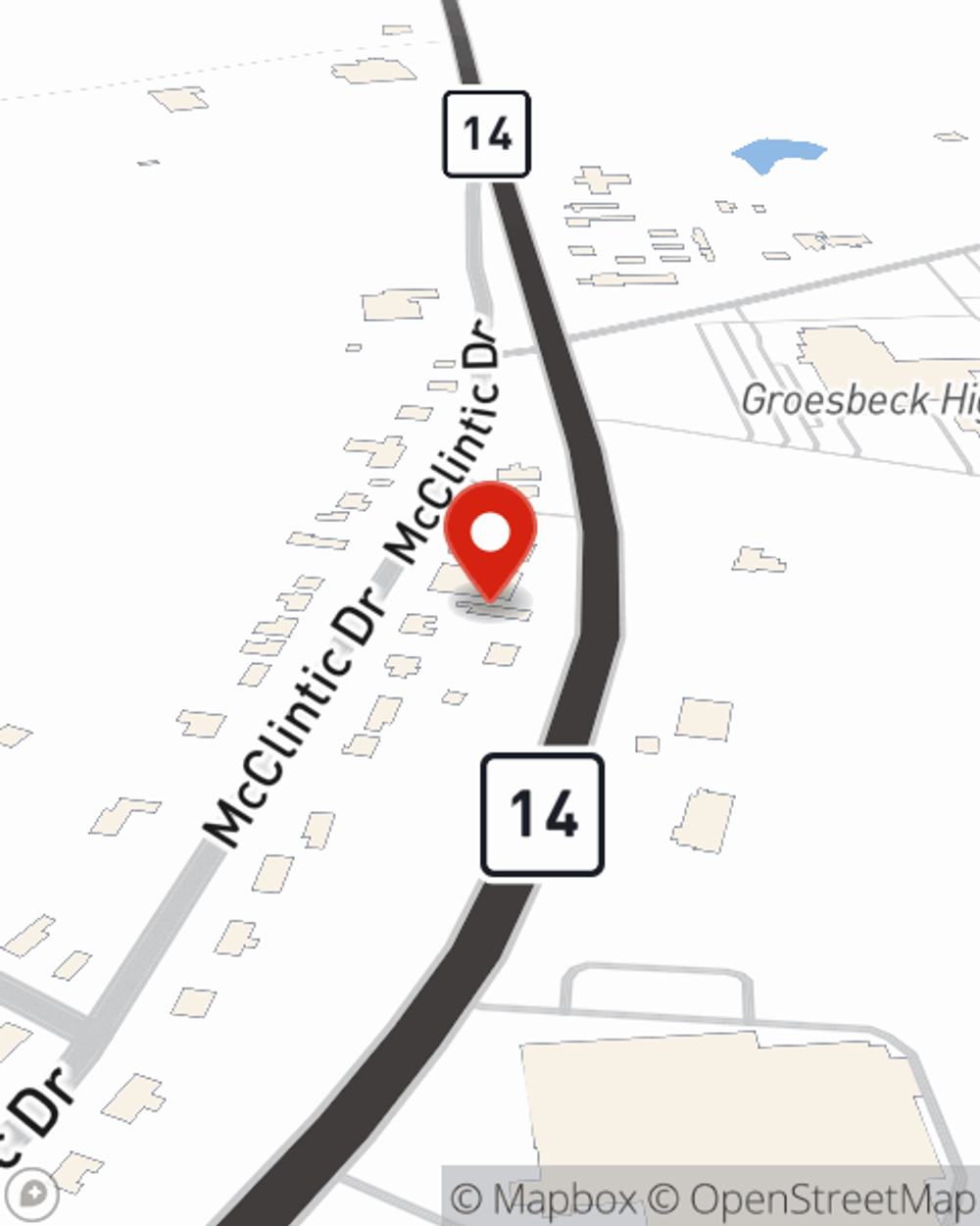 Map showing State Farm Agent Will Hallmark's office at 1021, N Ellis Street, Groesbeck, TX