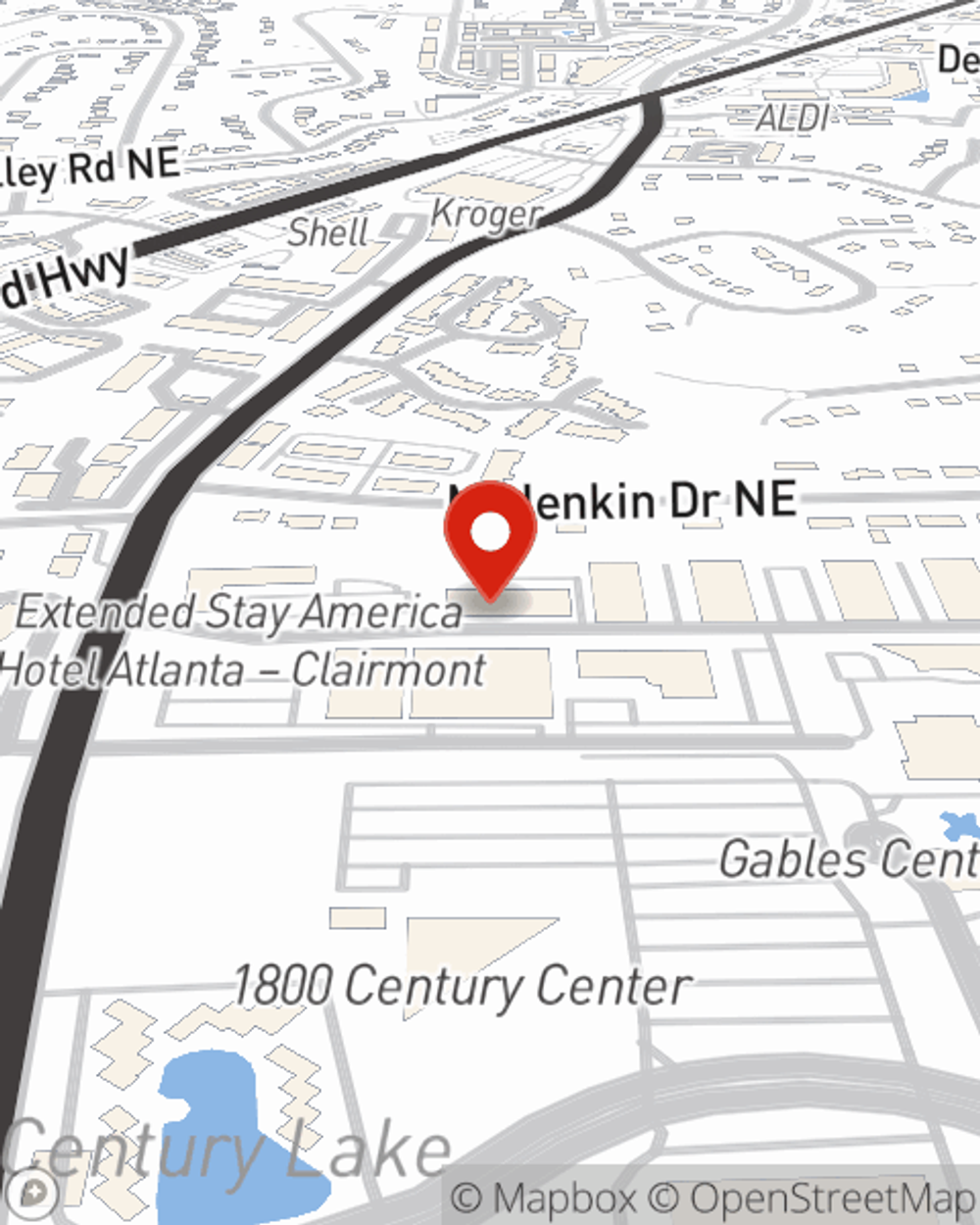 Map showing State Farm Agent Grant Nations's office at 3101 Clairmont Road NE Suite B, Brookhaven, GA