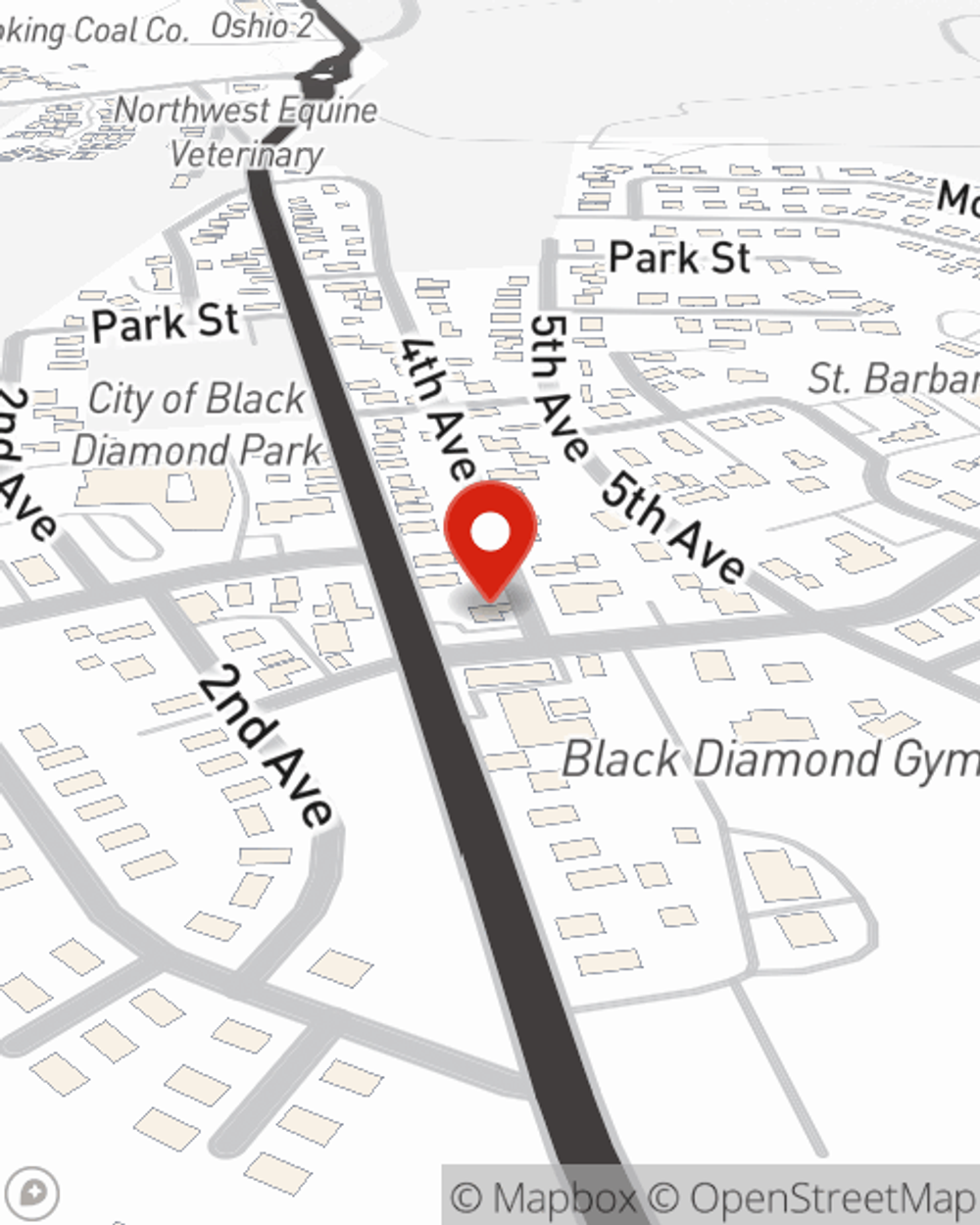 Map showing State Farm Agent Sonia Cortez Kohl's office at 30741 3rd Avenue Suite 200, Black Diamond, WA