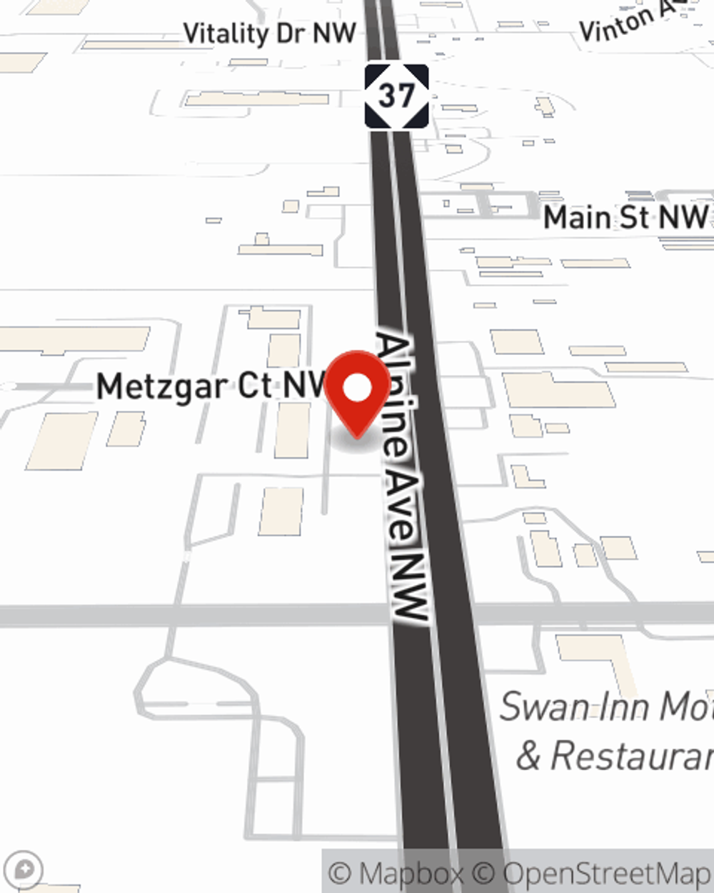 Map showing State Farm Agent Jim Blaszak's office at 5305 Alpine Ave NW, Comstock Park, MI