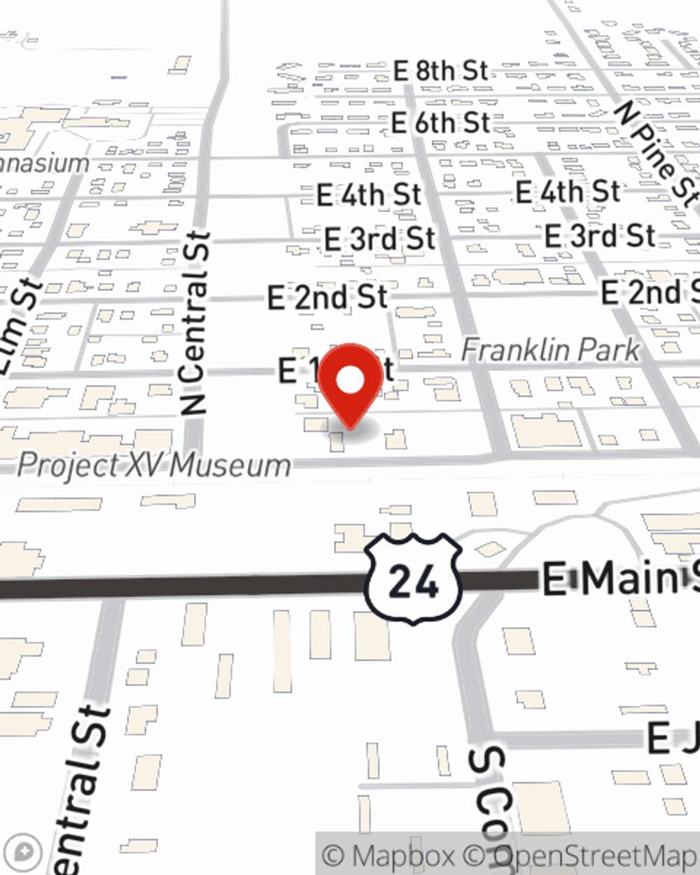 Map showing State Farm Agent's office