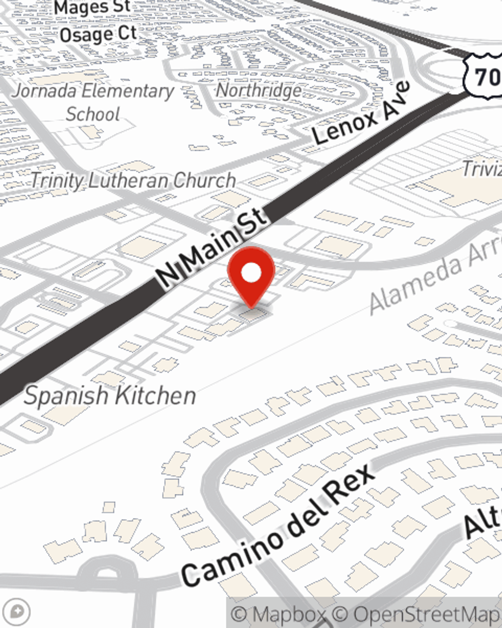 Map showing State Farm Agent Ryan Kimbrell's office at 2990 N Main St, Ste 3B, Las Cruces, NM