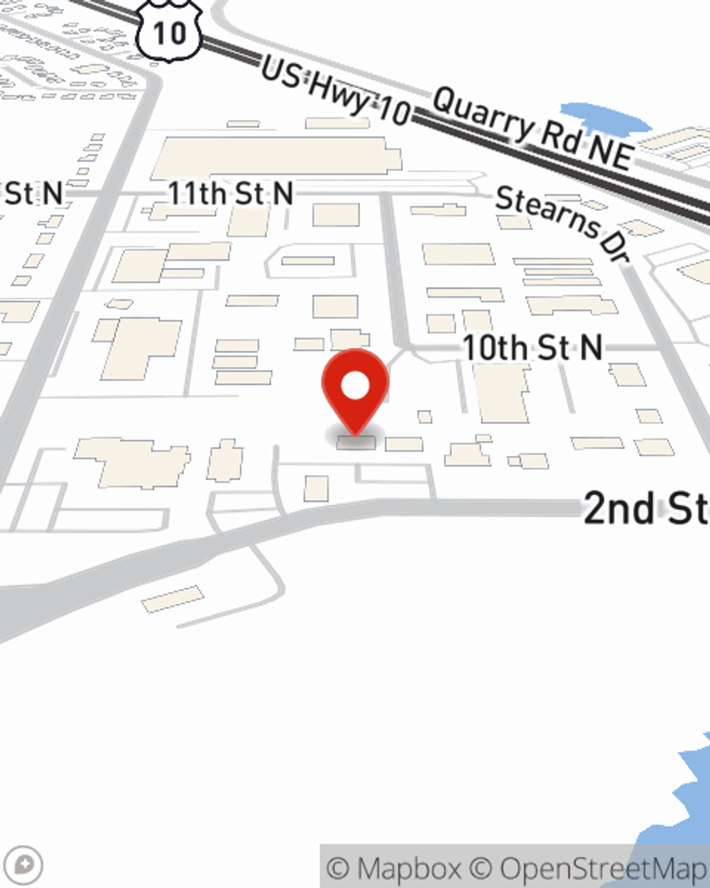 Map showing State Farm Agent Charles Casanova's office at 1269 2nd Street N Sauk Rapids, MN