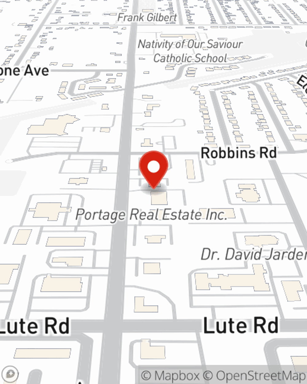 Map showing State Farm Agent Nick Ollearis's office at 3173 Willowcreek Road, Portage, IN