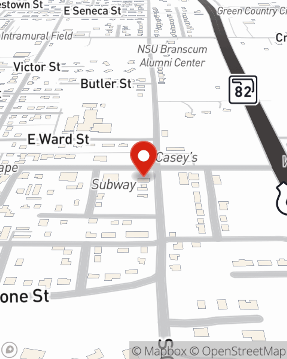 Map showing State Farm Agent Lora Lunn's office at 812 E Downing Street, Tahlequah, OK