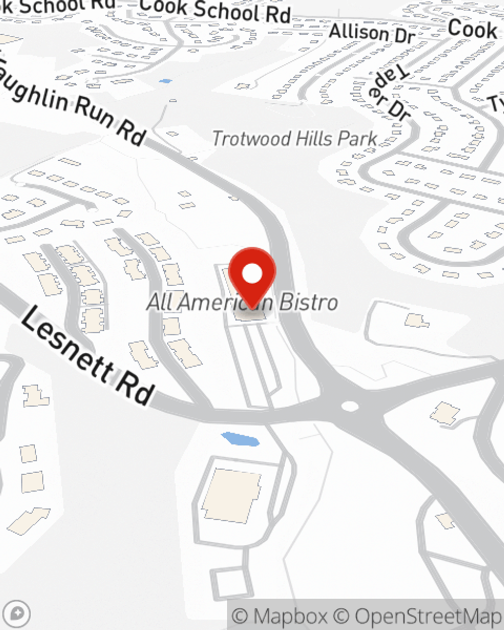 Map showing State Farm Agent Cindy Brophy's office at 1580 McLaughlin Run Rd, Ste 201, Pittsburgh, PA