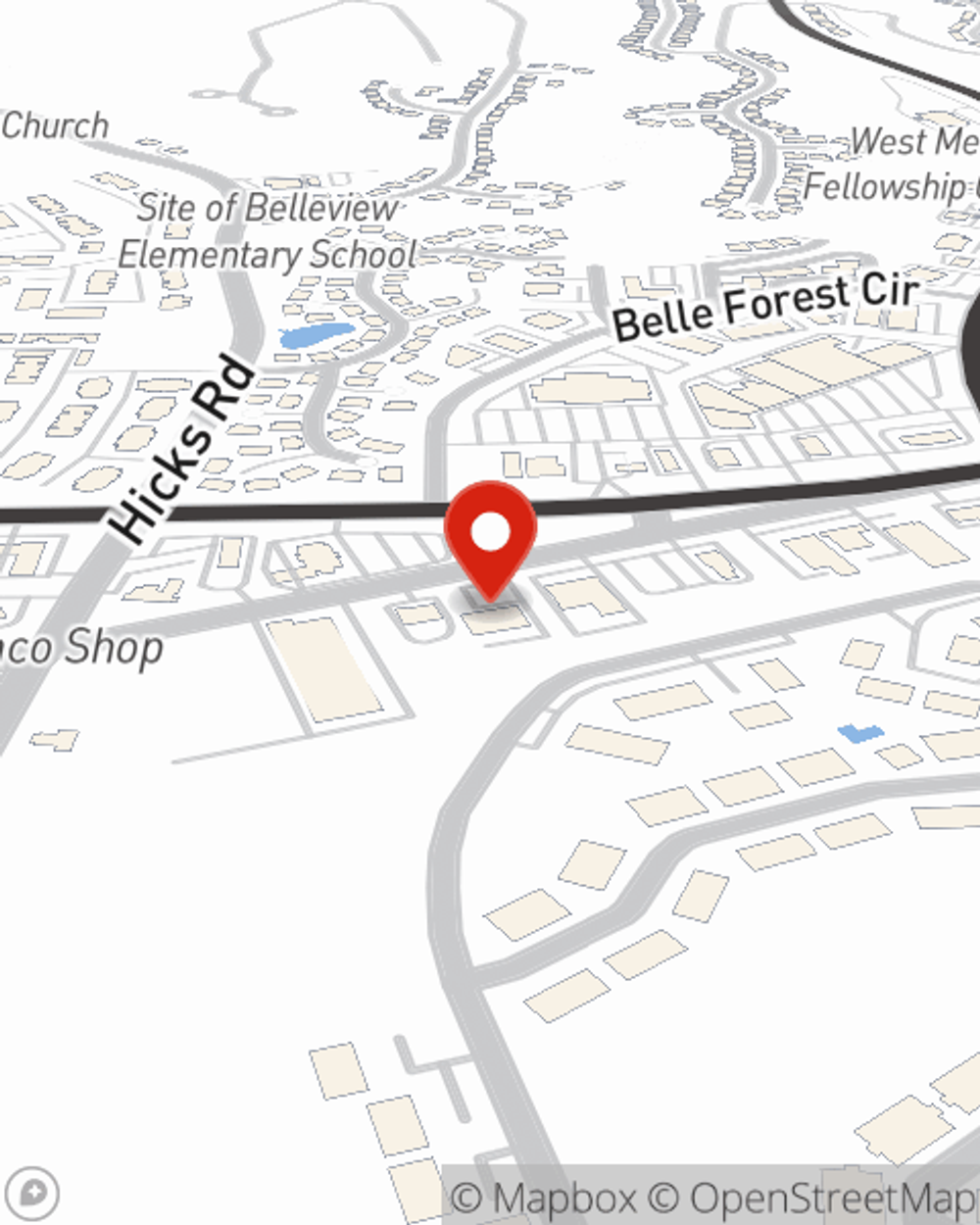 Map showing State Farm Agent Mike Bates's office at 7091 Old Harding Road Suite 102 Nashville, TN