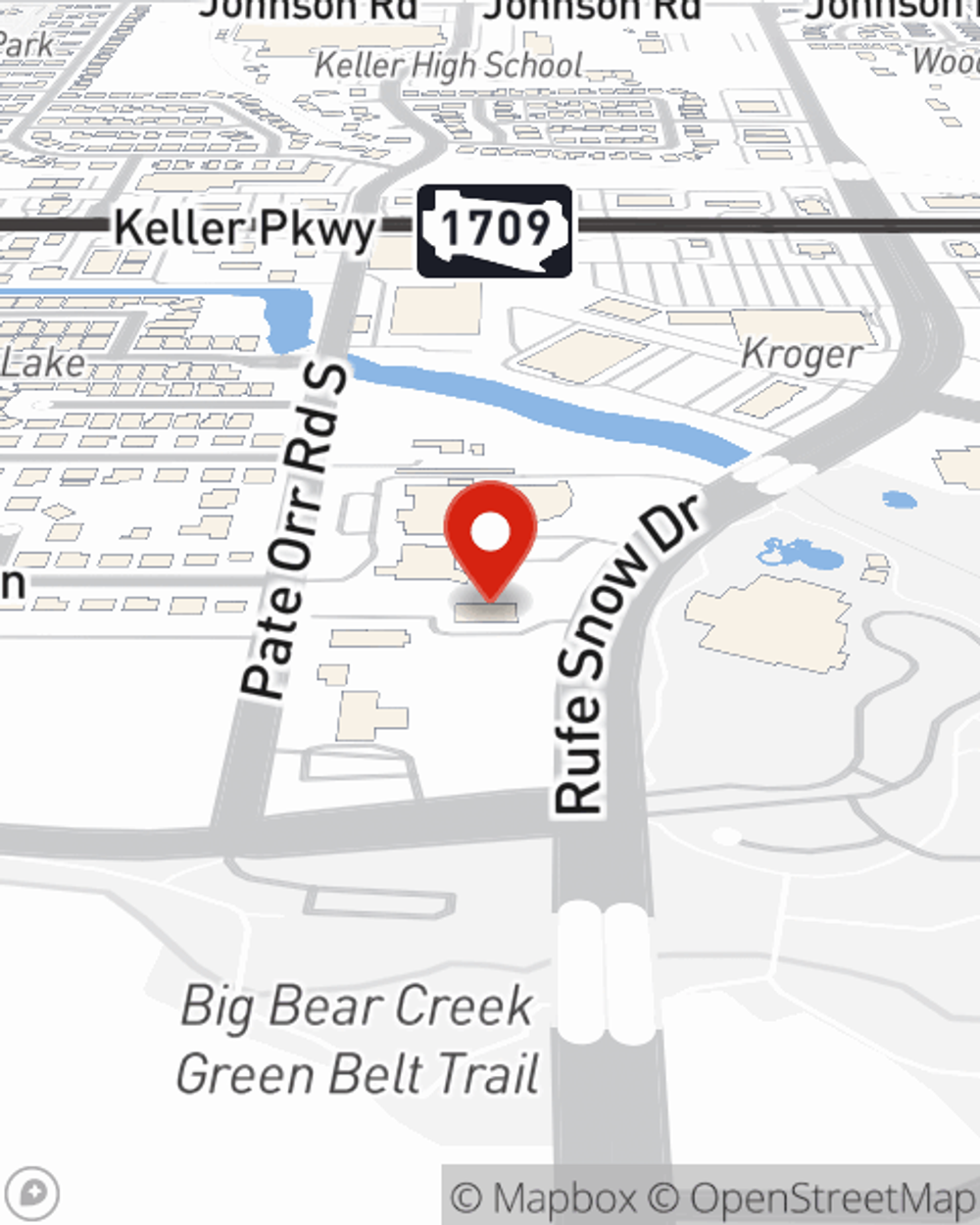 Map showing State Farm Agent Carol Harris's office at 350 Rufe Snow Drive Keller, TX