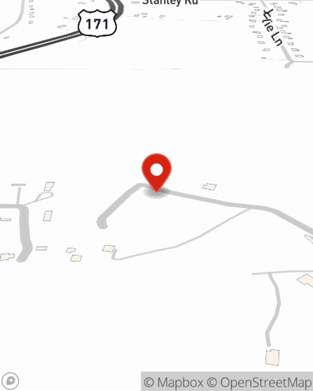 Map showing State Farm Agent Robby Latham's office at 225 Breck Drive, Suite B, Stonewall, LA