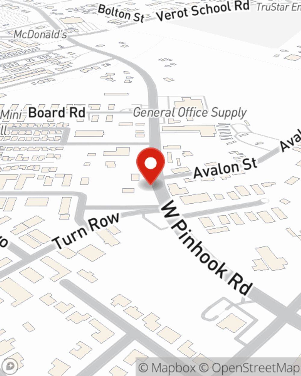 Map showing State Farm Agent's office