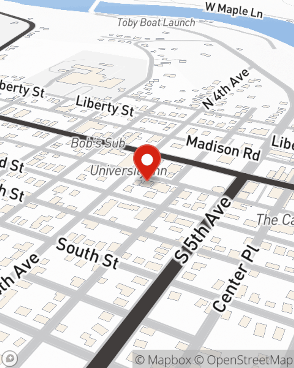Map showing State Farm Agent Jamie Thompson's office at 8 Grant St Clarion, PA