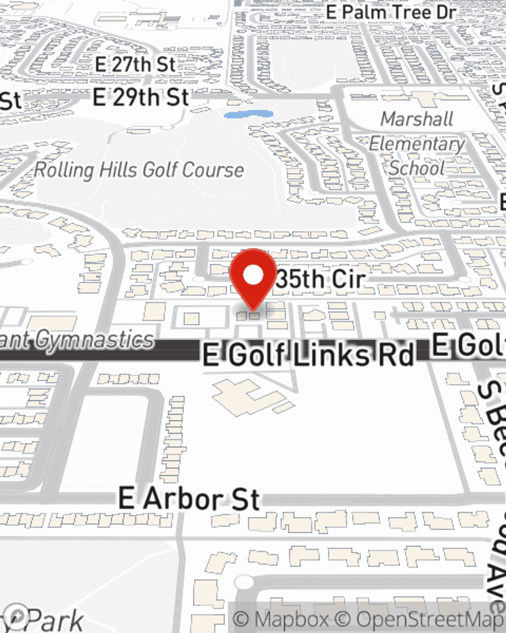 Map showing State Farm Agent Noreen Lawlor's office at 8925 E Golf Links Rd, Tucson, AZ