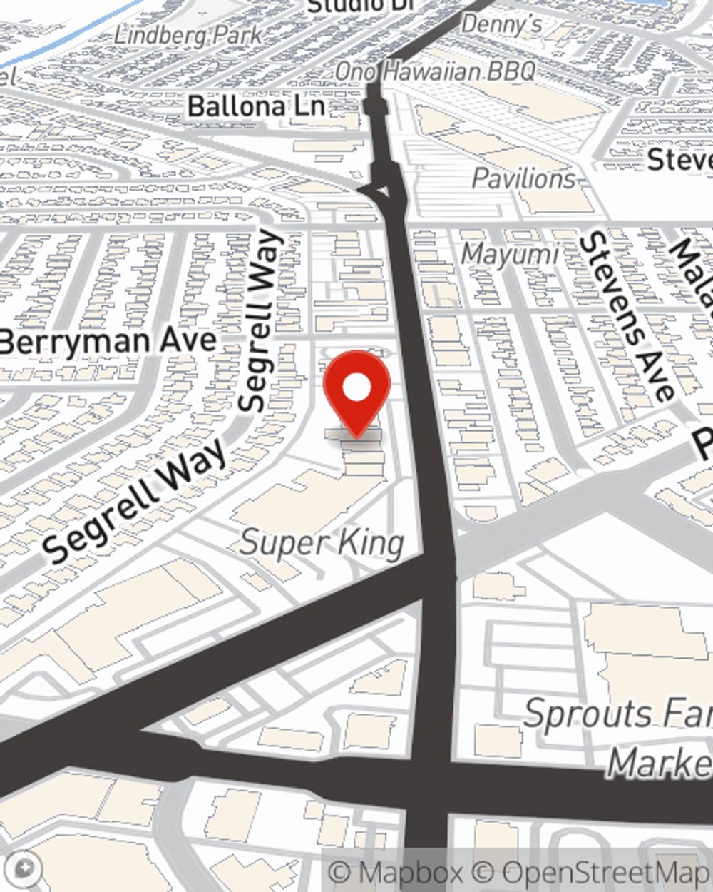 Map showing State Farm Agent's office