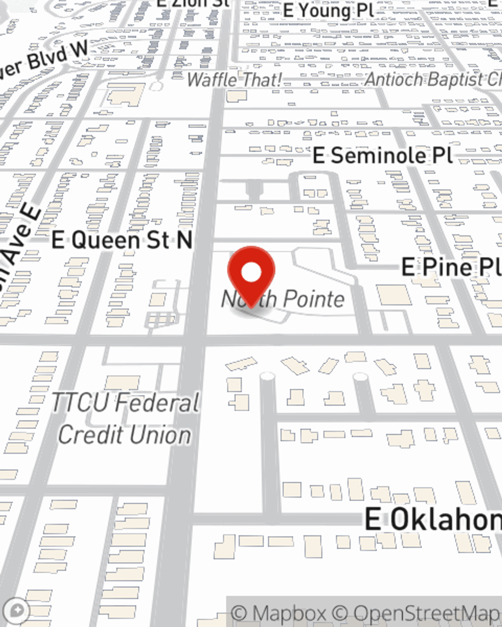Map showing State Farm Agent Jonathan Gibson's office at 205 E Pine St, Suite 102, Tulsa, OK