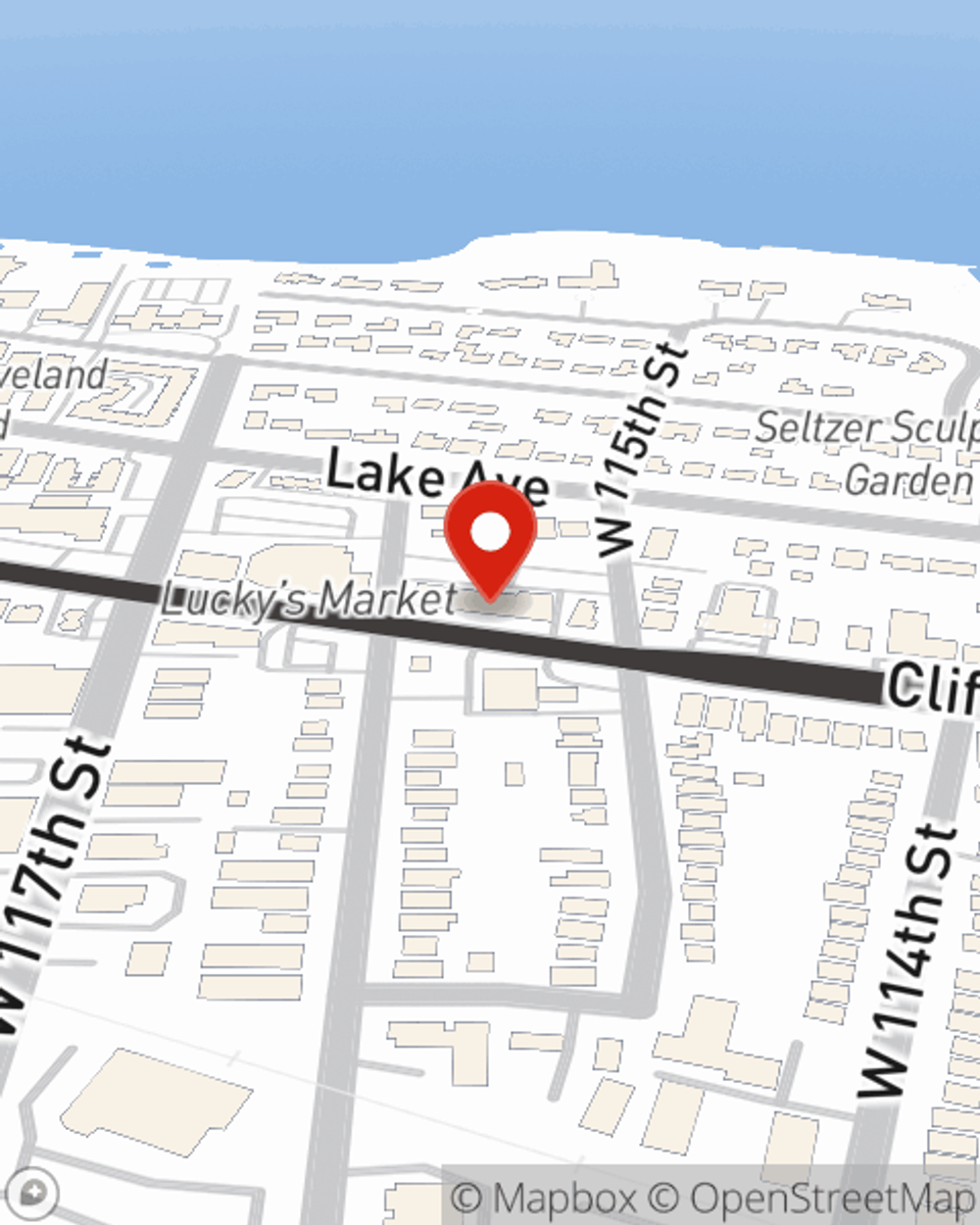 Map showing State Farm Agent Brian Krause's office at 11514 Clifton Blvd, Cleveland, OH