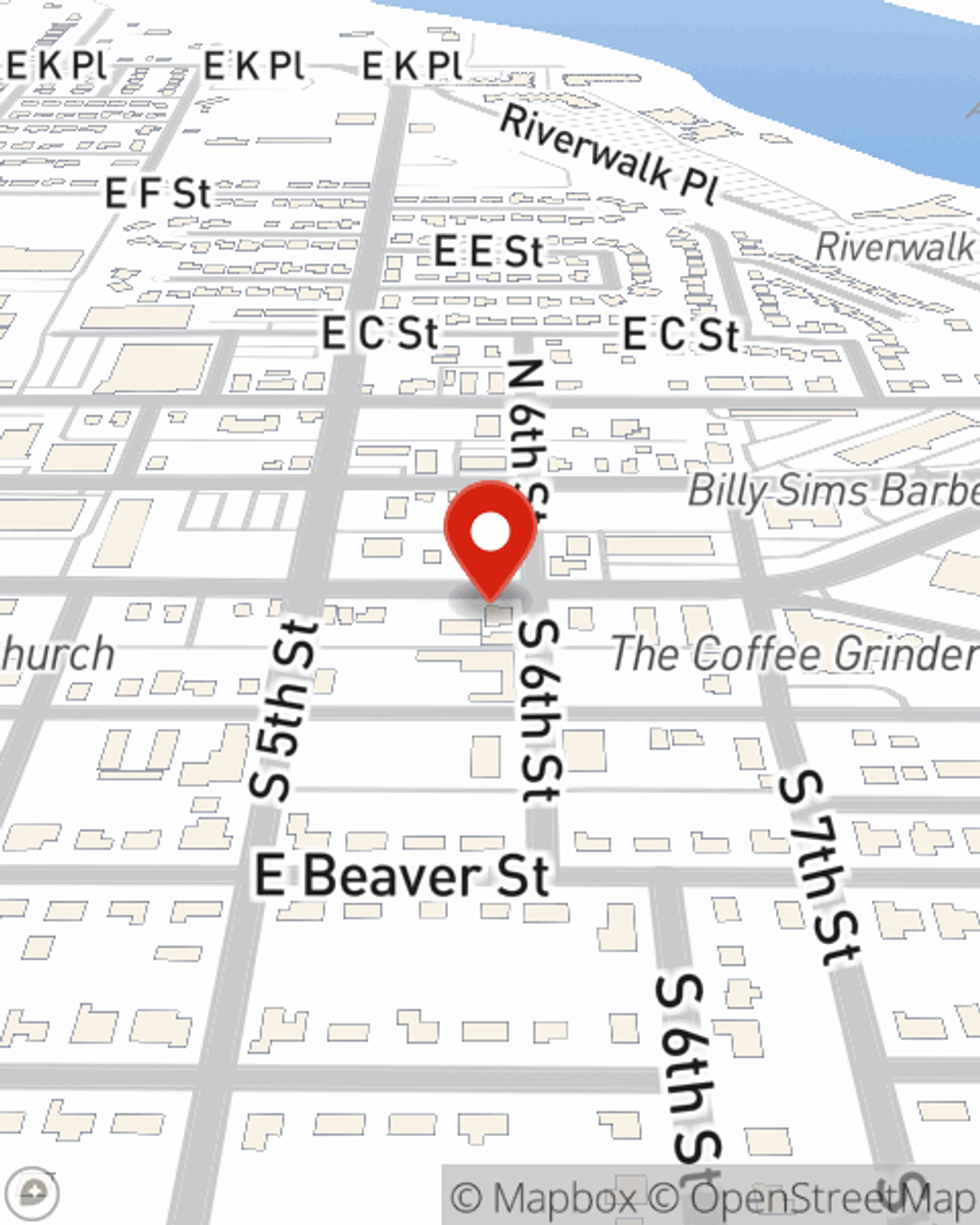 Map showing State Farm Agent's office