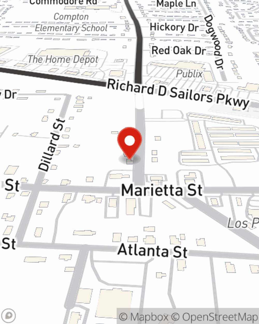 Map showing State Farm Agent Katie Harris's office at 3862 New Macland Road, Powder Springs, GA