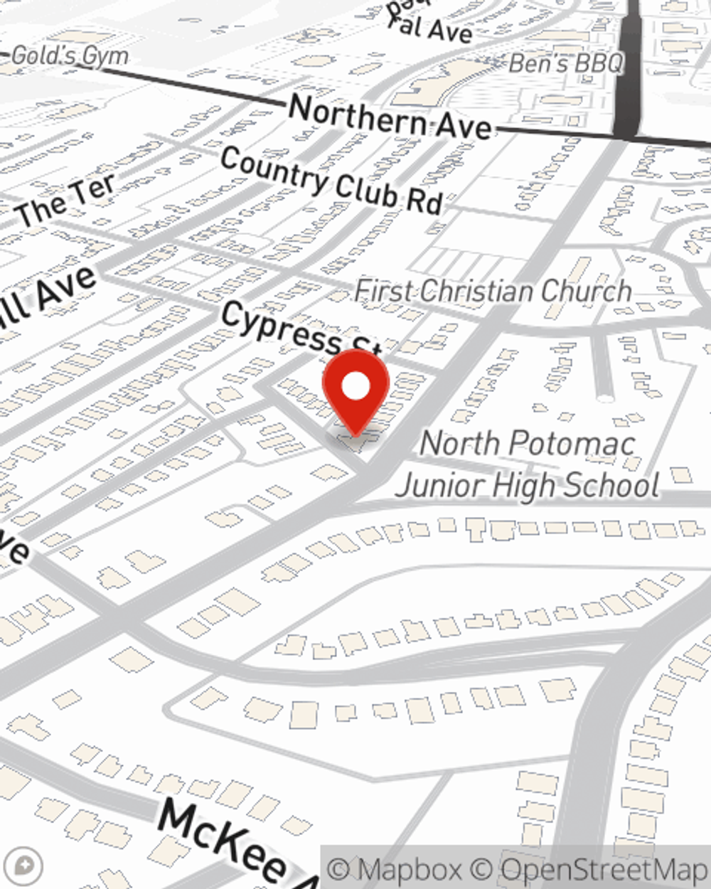 Map showing State Farm Agent Lauren Brenneman's office at 1201 Potomac Avenue, Hagerstown, MD