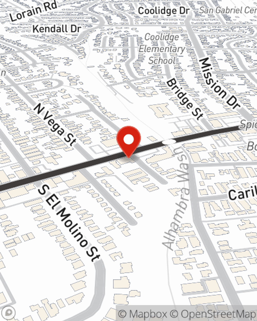 Map showing State Farm Agent's office