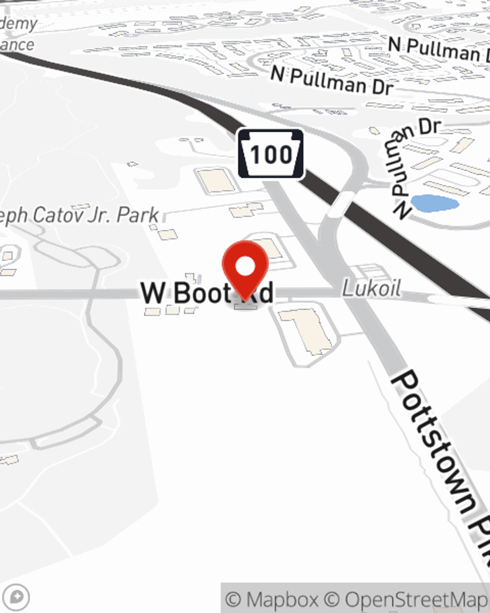 Map showing State Farm Agent Chris Madonna's office at 50 W Boot Road Suite 100, West Chester, PA