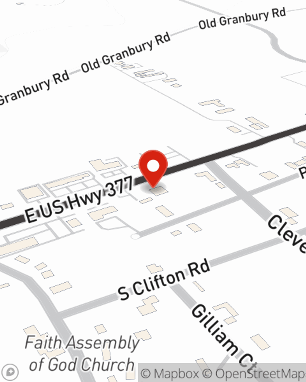 Map showing State Farm Agent's office