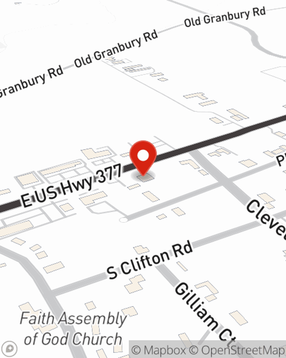 Map showing State Farm Agent's office
