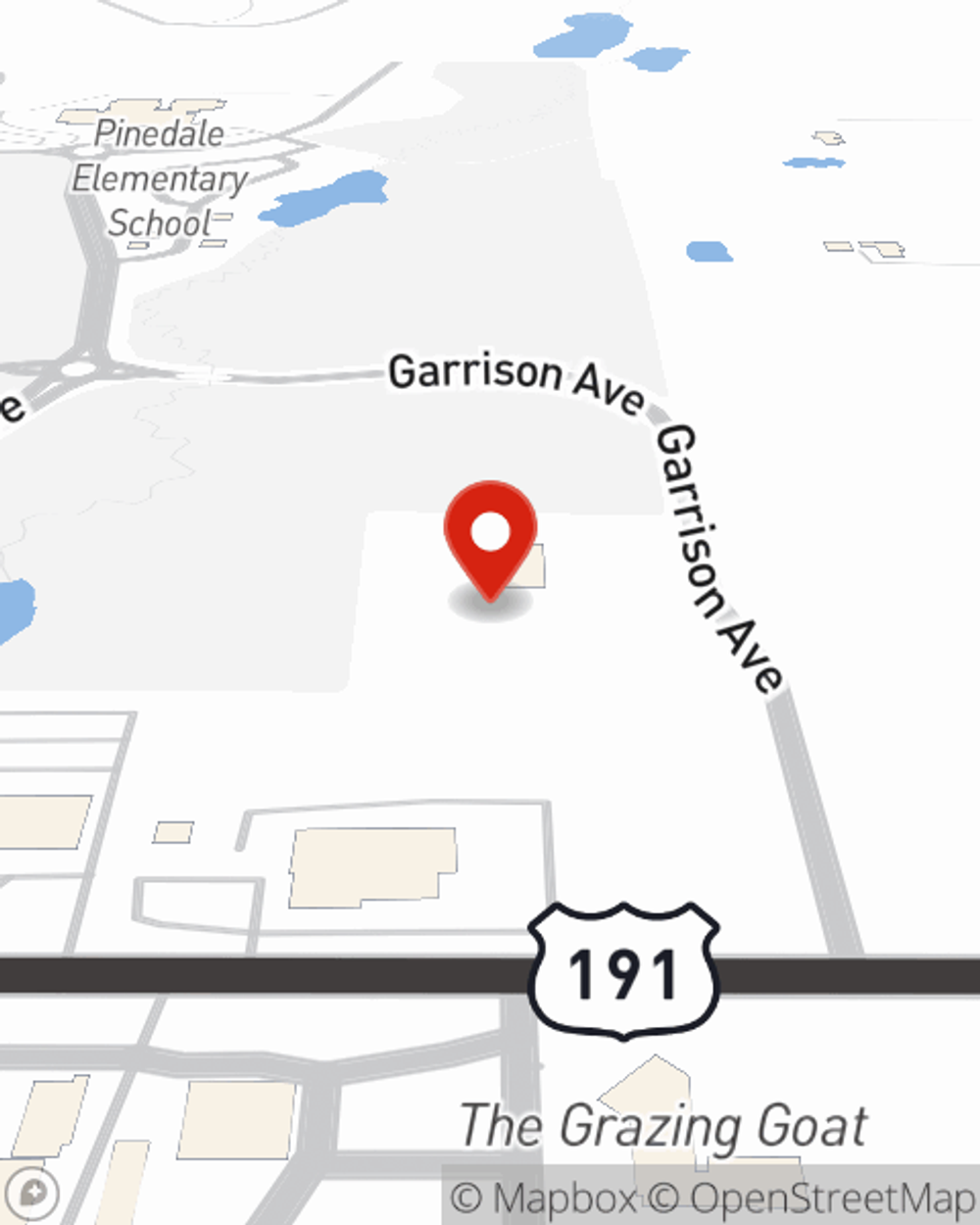 Map showing State Farm Agent Peter Scherbel's office at 41 S Franklin Ave, Pinedale, WY